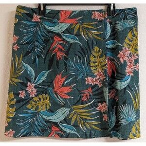 NEW~Women's RIP SKIRT Floral Hawaiian Print Adjustable Waist Wrap Skirt Size XL